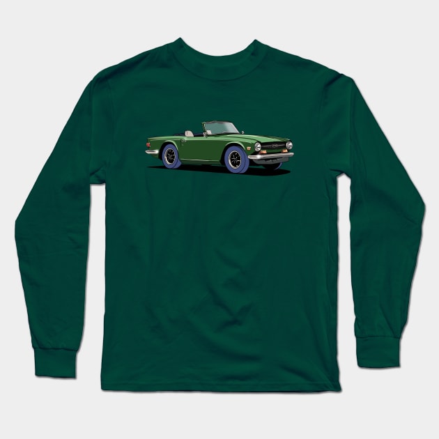 Triumph TR6 Car in green Long Sleeve T-Shirt by Webazoot